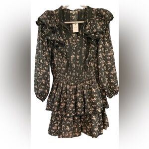 NWT AE77 American Eagle Premium Floral Ruffle Dress Size Small